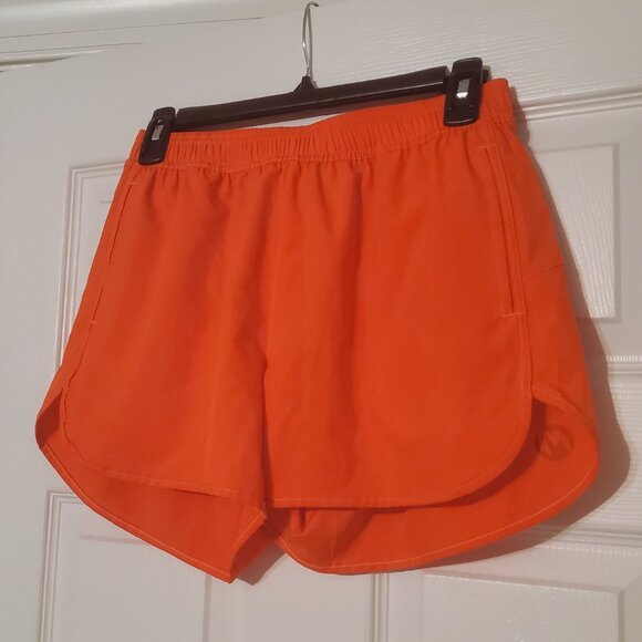 M MOTEEPI Womens Lined Running Shorts with Pockets Orange S - Picture 1 of 5